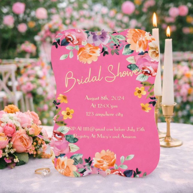 CONVITE PINK FLORAL CHÁ DE PANELA (Criador carregado)