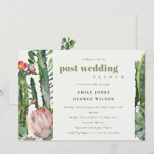 CONVITE PINK FLORAL DESERTO CACTI FAUNA POSTA CASAMENTO