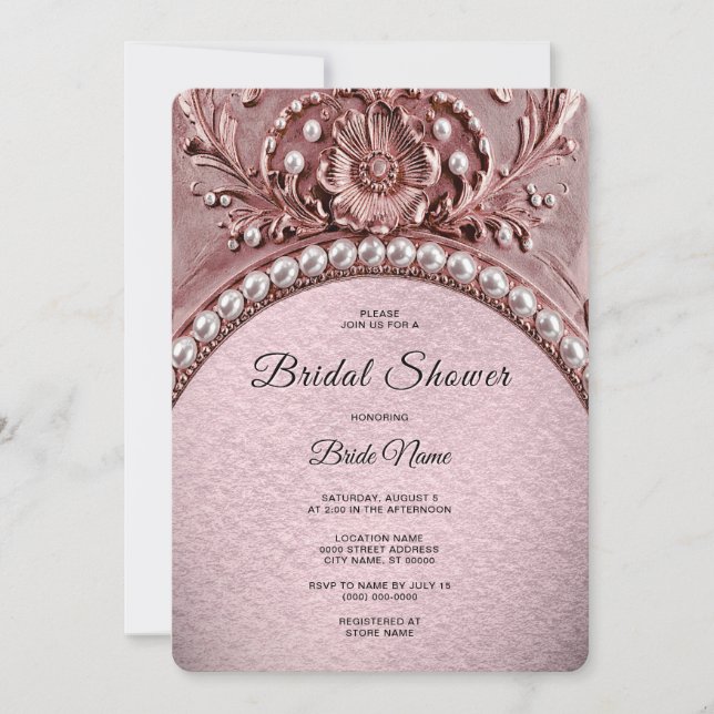 Convite Pink Flower Bridal Shower (Frente)