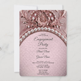 Convite Pink Flower Engagement Invitation