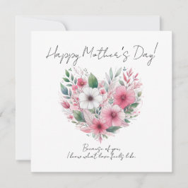 Convite Pink Flower Heart Happy Mother’s Day