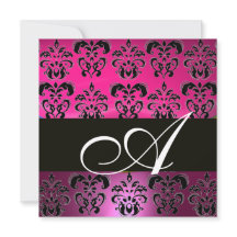 PINK, FUCHSIA PRETO, PURPLE DAMASK MONOGRAMA BRANC