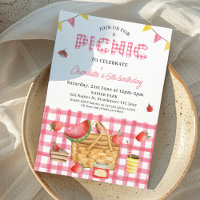 Pink Gingham Picnic Basket Picnic Birday