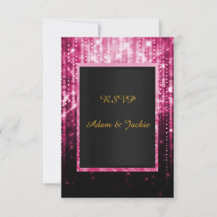 Convite PINK GLITTER SPARKLE ELEGANT CLASSES rsvp