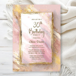 Convite Pink Gold 30th Birthday Party