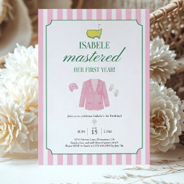 Convite Pink Golf Birthday Invitation Template Girls FirsT