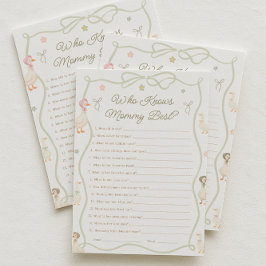 Convite Pink Goose Baby Shower Who Knows the Mommy Best 