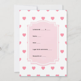 Convite Pink Hearts Pattern Invitation