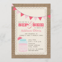 Pink Lemonade Burlap Inspirou Sip & See Baby Girl