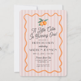 Convite Pink Little Cutil Pastel Citrus Theme Aniversário