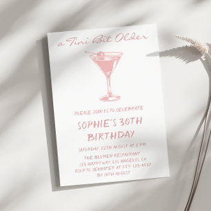 Convite Pink Martini Um Pouco Mais Velha Aniversário de 30