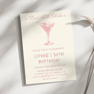 Convite Pink Martini Um Pouco Mais Velha Aniversário de 30