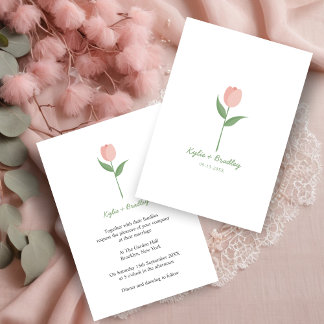 Convite Pink Minimalist Tulip