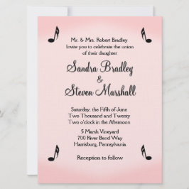 Convite Pink Music Theme Wedding