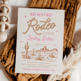 Convite Pink Not Her First Rodeo Baby Shower Invitation