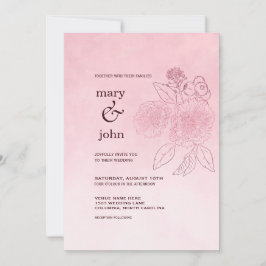 Convite Pink Ombre Rose Tracery