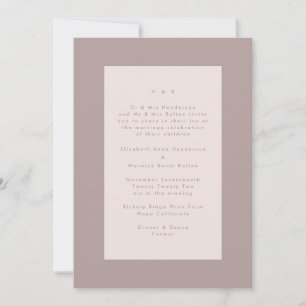 Convite Pink on Blush Modern Minimalistic Simple Casamento