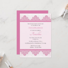 Convite Pink Paisley Annaprashan | Primeira Cerimônia de A