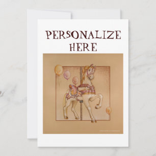 CONVITE PINK PASSION PONY CAROUSEL