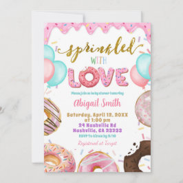 Convite Pink Pastel Donuts Baby Sprinkle Invitation