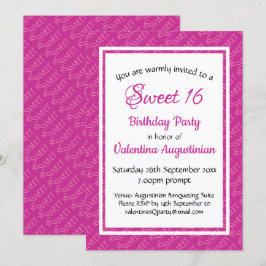 Convite PINK Personalizado de 16 Aniversário