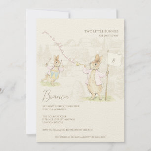 Convite Pink Peter the Rabbit Alguns Chás de fraldas de Gê