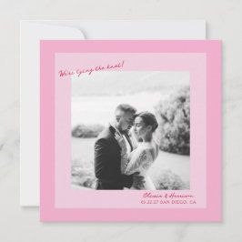 Convite Pink Photo Wedding Save the Date