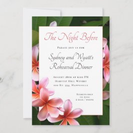 Convite Pink Plumeria Wedding Rehearsal Dinner