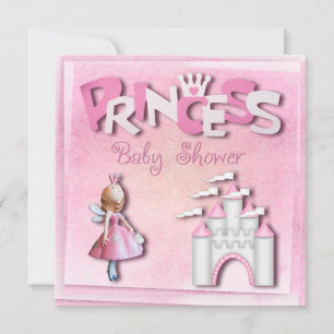 Convite Pink Princess Churrasco de Cupcake & Castelo