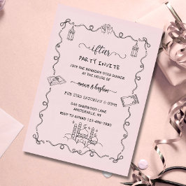 Convite Pink Ramadan Bow doodle ramadan iftar invitations