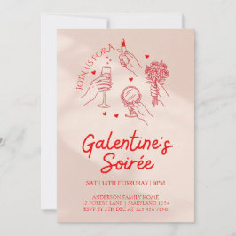 Convite Pink & Red Galentine’s Day Party Invitation Templa