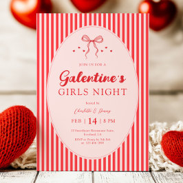 Convite Pink Red Galentine's Party Invitation