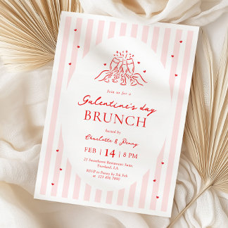 Convite Pink Red Galentine's Party Invitation