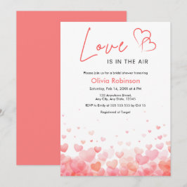 Convite Pink & Red Love is in the Air Bridal Shower 