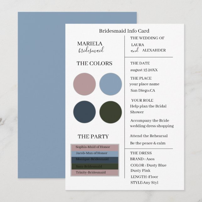 Convite Pink-rosa-rosado Elegante e Minimalista Dusty (Frente/Verso)