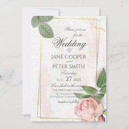 Convite Pink rose Wedding Invitation