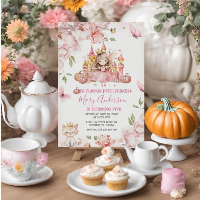 Convite Pink Royal Castle Princess Birthday (Criador carregado)