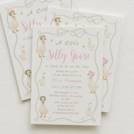 Convite Pink Silly Goose Baby Shower Invitation