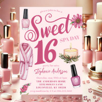 Convite Pink Spa Day Sweet 16