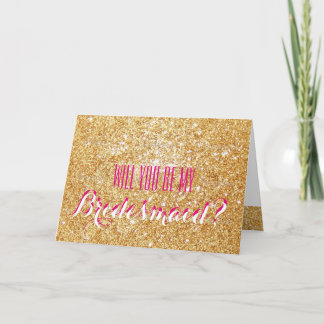 Convite Pink Sparkle Will you be my Bridesmaid Card