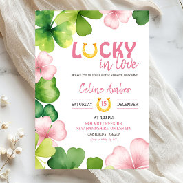 Convite Pink St Patrick Lucky In Love Bridal Shower
