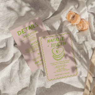 Convite Pink Tudo Em Uma Mão Desenhado Casamento De Quadro