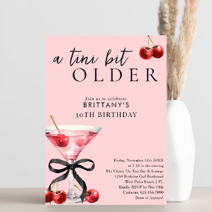 Convite Pink Um Pouco Mais Velho Cherry Martini Aniversári