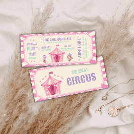 Convite Pink Vintage Circus Ticket Carnival Baby shower