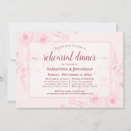 Convite Pink Watercolor Peonies Wedding Rehearsal Dinner