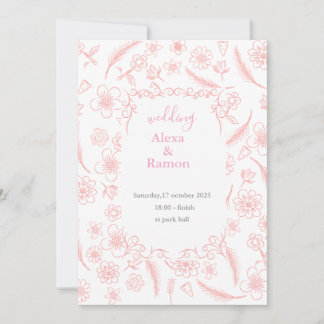 Convite pink wedding
