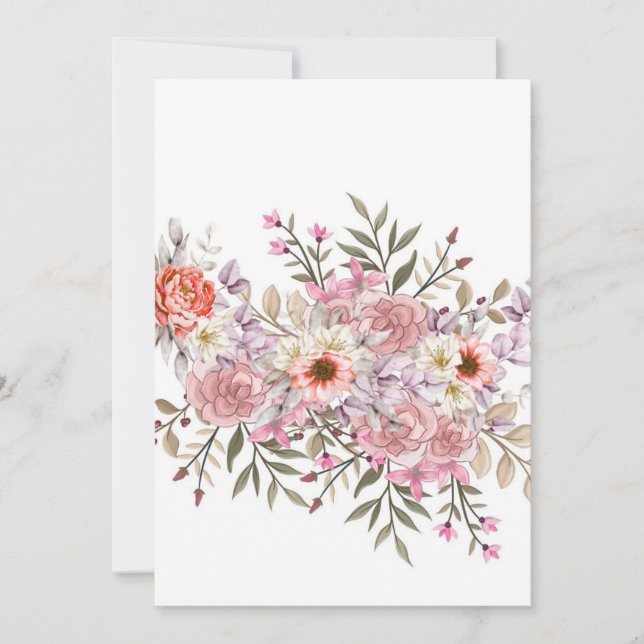 Convite Pink Wedding Bouquet (Frente)