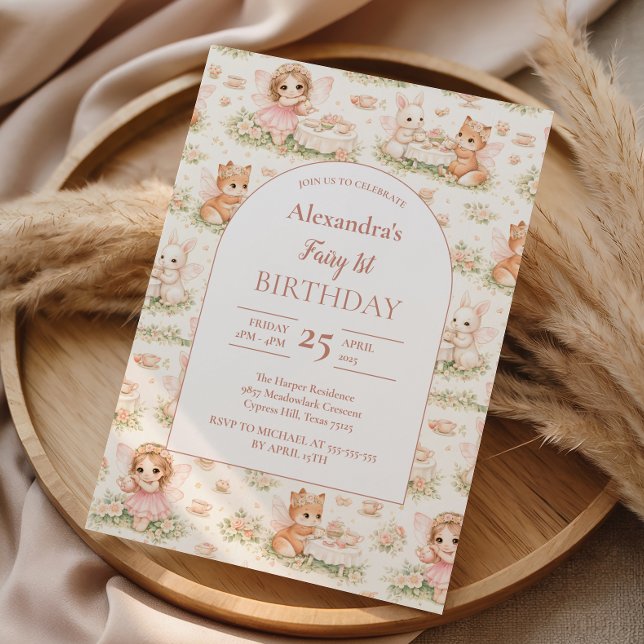 Convite Pink Whimsical Fairy Birthday (Criador carregado)