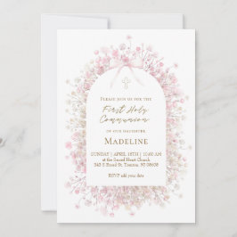 Convite pink white First Communion girl