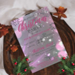 Convite Pink Winter Wonderland Corporate Christmas Party<br><div class="desc">Design de convite de festas corporativo de Natal personalizado com flocos de neve e luzes em um fundo de cinza. O texto é totalmente personalizável. Para alterá-la, use a opção Personalizar. Para obter mais alterações, como alterações na fonte, cor da fonte ou layout de texto, use a opção Editar design....</div>